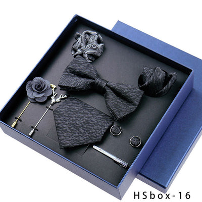 Set de 8 Piezas Accesorios Formales para Hombre - Corbatas, Moños y Pañuelos - Image 17