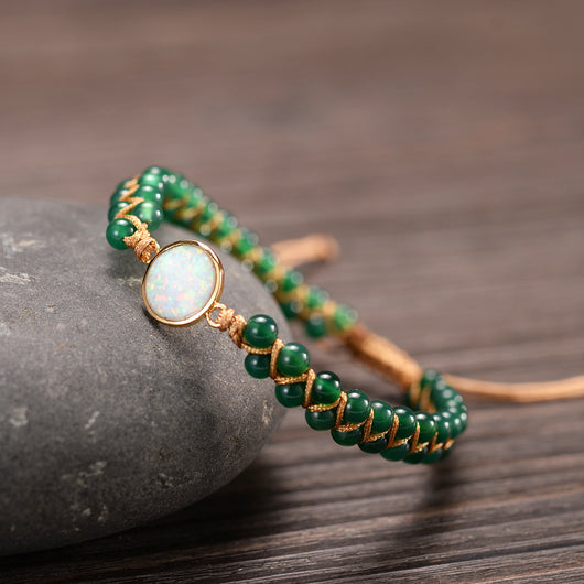 Pulsera Tejida a Mano con Amatista y Ópalo - Image 8