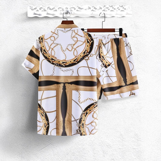 Conjunto de Lujo Cadena Dorada con Impresión 3D Digital - Image 3