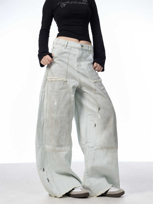 Pantalones Vaqueros Retro Sueltos Desgastados con Efecto Vintage - Image 5