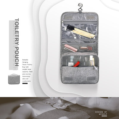 Bolsa de Aseo Colgante Impermeable con Organizador de Maquillaje para Viajes