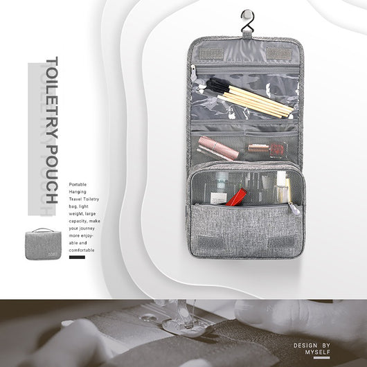 Bolsa de Aseo Colgante Impermeable con Organizador de Maquillaje para Viajes