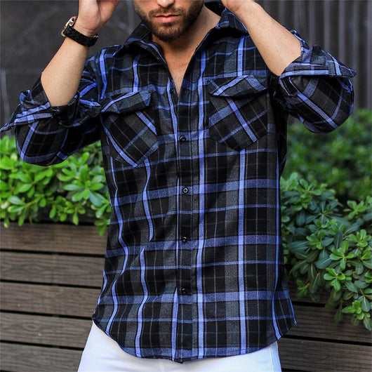 Camisa Vaquera Clásica de Manga Larga para Hombre