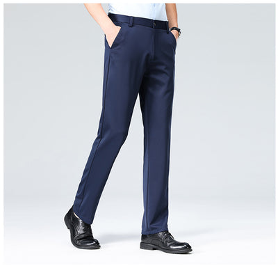 Pantalones Casuales Ejecutivos Slim Fit Ice Silk Antirruga para Hombre - Image 17