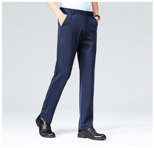 Pantalones Casuales Ejecutivos Slim Fit Ice Silk Antirruga para Hombre - Image 17