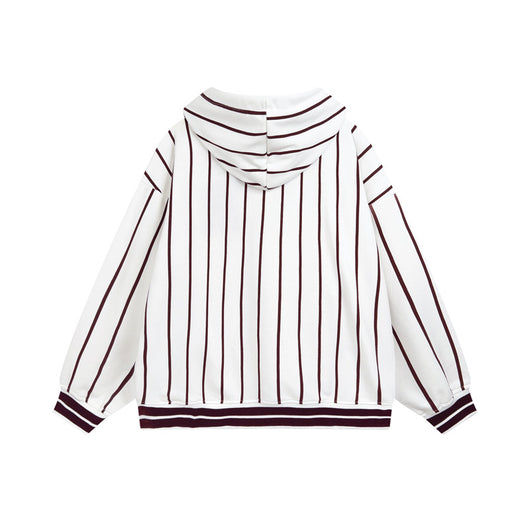Suéter Retro Hip Hop a Rayas Azul y Blanco para Otoño e Invierno - Image 8