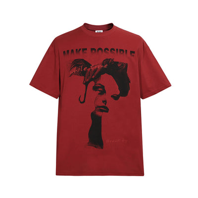 Camiseta Estampada Abstracta de Manga Corta para Hombre - Image 4