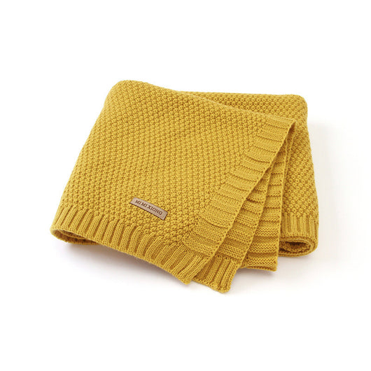 Manta Tejida de Color Sólido para Niños y Niñas - Image 3