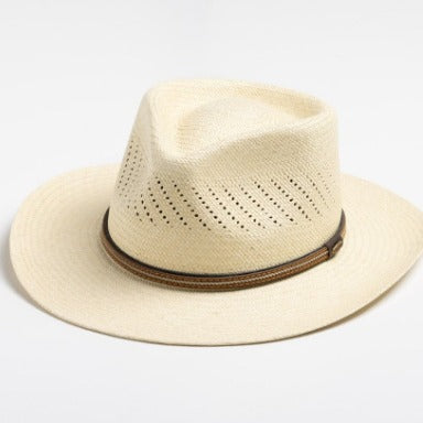 Sombrero Jazz de Paja con Cinta Rayada y Ala Plana - Image 2