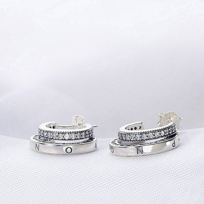 Aretes de Circonia Doble Anillo Efecto Hielo para Mujer - Image 10