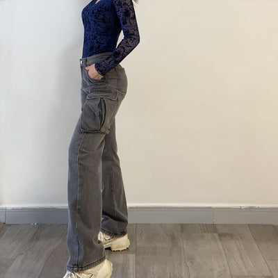 Jeans Casuales Multibolsillos con Efecto Desgastado - Image 18