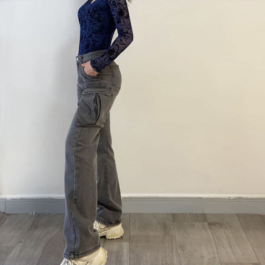 Jeans Casuales Multibolsillos con Efecto Desgastado - Image 18