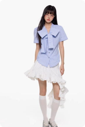 Blusa Manga Corta Mujer con Diamantes y Estampado Brillante - Image 11