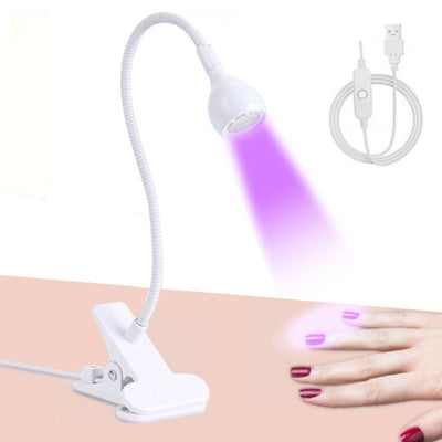 Lámpara UV Cuello de Ganso con Clip USB - Luz Púrpura 395nm para Manicura - Image 9