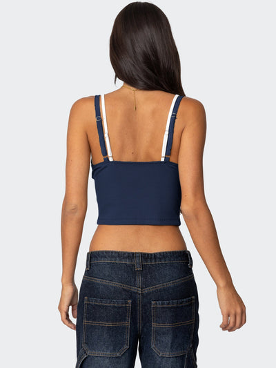Blusa Elegante Lazo Contraste de Colores con Encaje Falsa Dos Piezas - Image 58