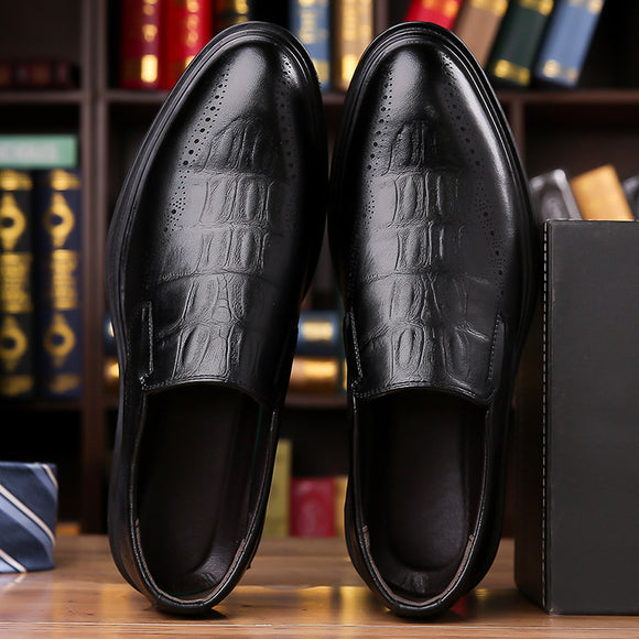 Zapatos de Cuero Puntiagudos Estilo Británico para Hombre