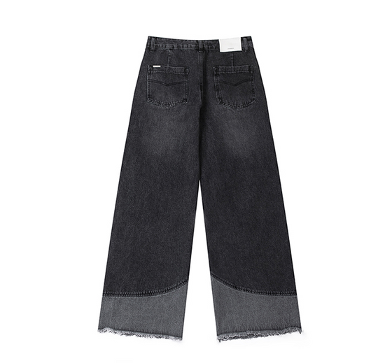 Pantalones Vaqueros Rectos Anchos Rotos con Flecos - Image 18
