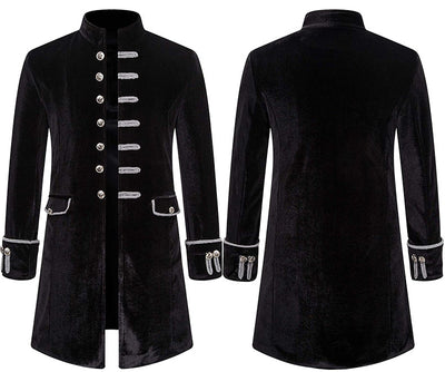 Abrigo Uniforme Steampunk Terciopelo Cuello Alto para Hombre - Image 19