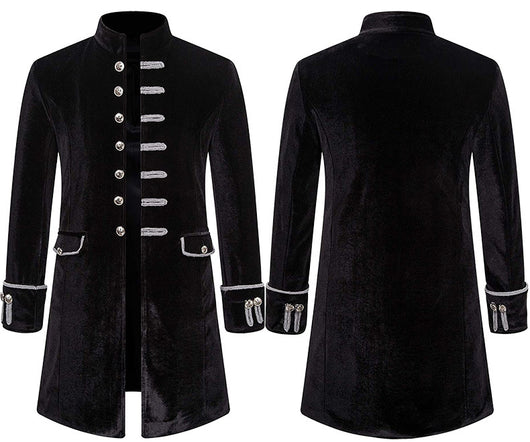 Abrigo Uniforme Steampunk Terciopelo Cuello Alto para Hombre - Image 19