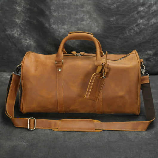 Bolsa de Viaje Grande Cuero Vintage Crazy Horse para Hombre - Image 7