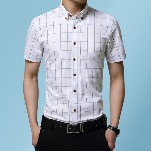 Camisa Casual de Cuadros para Hombre de Manga Corta - Image 7
