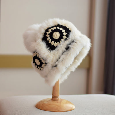 Gorro Cálido de Invierno con Pelaje de Zorro y Conejo - Diseño Tigre Tejido - Image 4