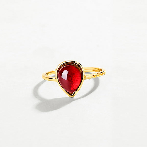 Anillo de Granate Natural en Plata Esterlina - Diseño Elegante y Sofisticado