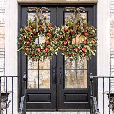 Guirnalda Otoñal de Granada con Plantas Simuladas para Puerta - Image 2