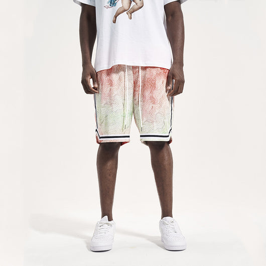 Shorts Hip Hop Degradado Holgados para Hombre - Estilo Urbano Verano