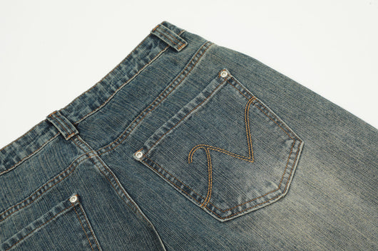 Pantalones Hombre Efecto Desgastado Corte Recto Suelto - Image 10
