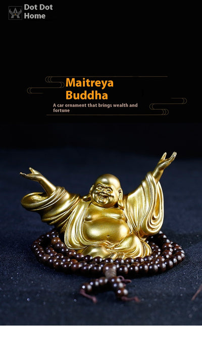Decoración Buda Maitreya en Latón - Artesanía Exquisita para tu Auto - Image 7