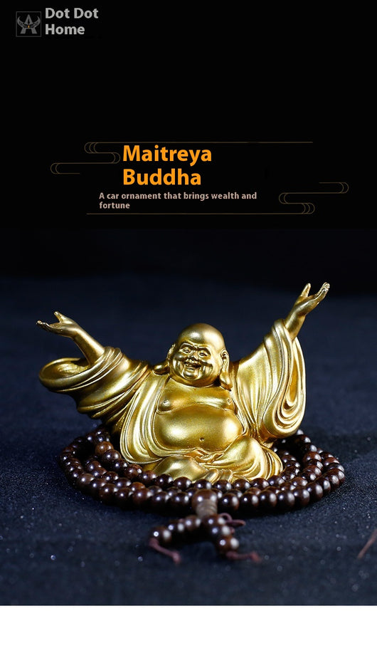 Decoración Buda Maitreya en Latón - Artesanía Exquisita para tu Auto - Image 7