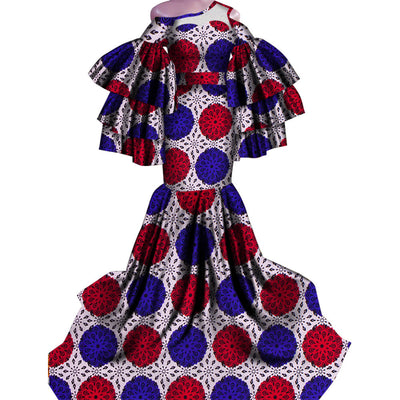 Vestido Largo Estampado Africano con Corte Sirena - Image 11
