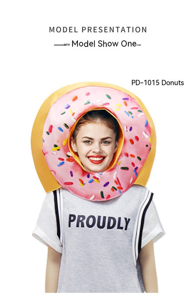 Disfraz de Dona Gigante Halloween - Accesorio de Cabeza Fresa para Presentaciones - Image 9