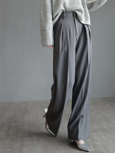 Pantalones de Talle Alto Mujer Pierna Ancha Recta Elegantes - Image 17