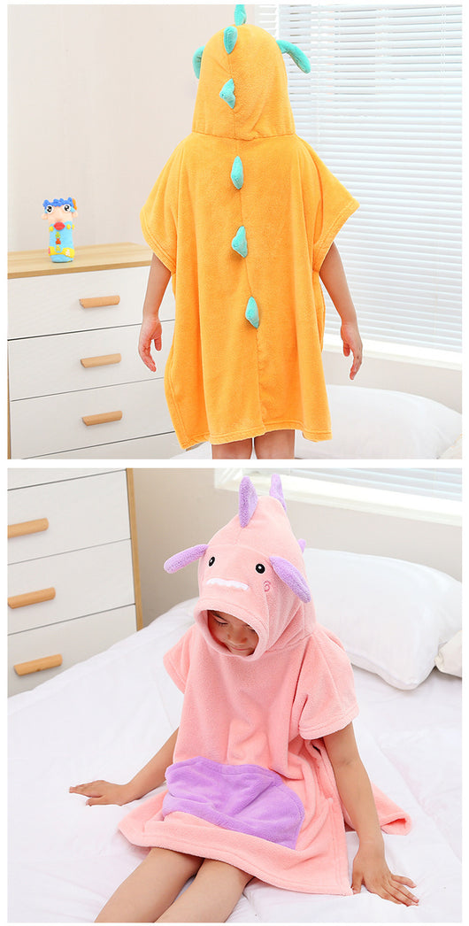 Bata de Baño Infantil Absorbente con Capucha Diseño Dinosaurio - Image 9