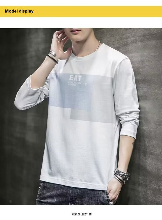 Camiseta Manga Larga Hombre Suelta Otoño Versátil - Image 18