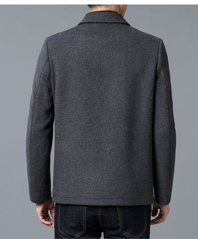 Abrigo de Lana con Cuello Polo para Hombre - Elegancia Casual - Image 13