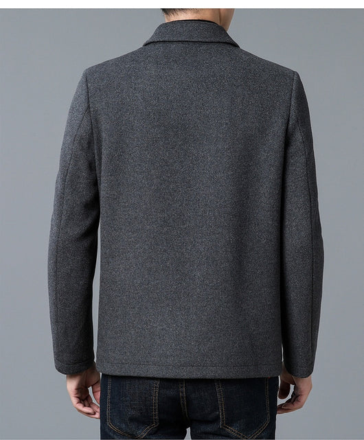 Abrigo de Lana con Cuello Polo para Hombre - Elegancia Casual - Image 13