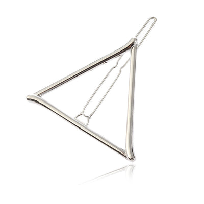 Clip de Cabello Geométrico Triangular de Metal con Motivo Luna - Image 3