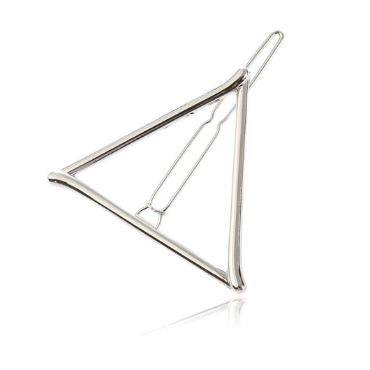 Clip de Cabello Geométrico Triangular de Metal con Motivo Luna - Image 3