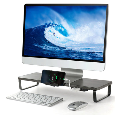 Soporte Ergonómico para Monitor con Puertos USB y Bandeja para Laptop - Image 8