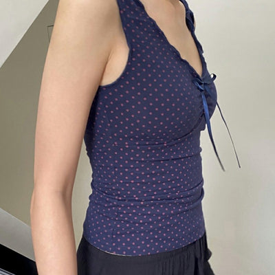 Blusa Sin Mangas Tejida con Estampado de Lunares - Image 20