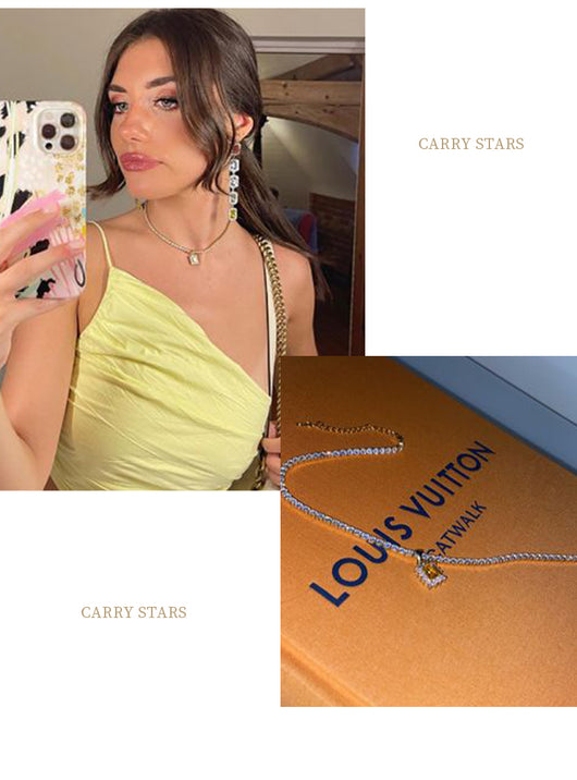 Collar Clavícula Gema Cuadrada Strass Lujo Nicho Dulce para Mujer - Image 11