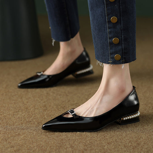 Zapatos de Cuero Elegantes con Punta Fina para Mujer - Image 3