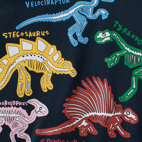 Camiseta Manga Corta Dinosaurio Cartoon para Bebé