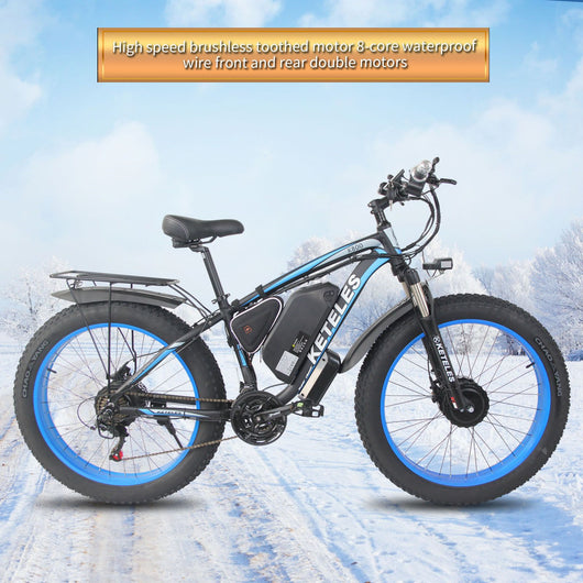Bicicleta Eléctrica Dual Motor 21 Velocidades con Frenos de Aceite y Batería de Litio