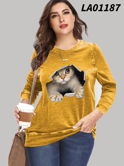 Blusa Suelta de Manga Larga para Mujer Talla Grande Estilo Europeo - Image 6