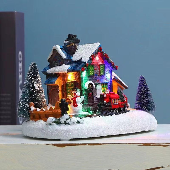 Casitas Navideñas Luminosas de Resina con Colores Vibrantes