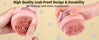 Cepillo para Perros de Silicona Suave con Dispensador de Jabón - Rosa - Image 9